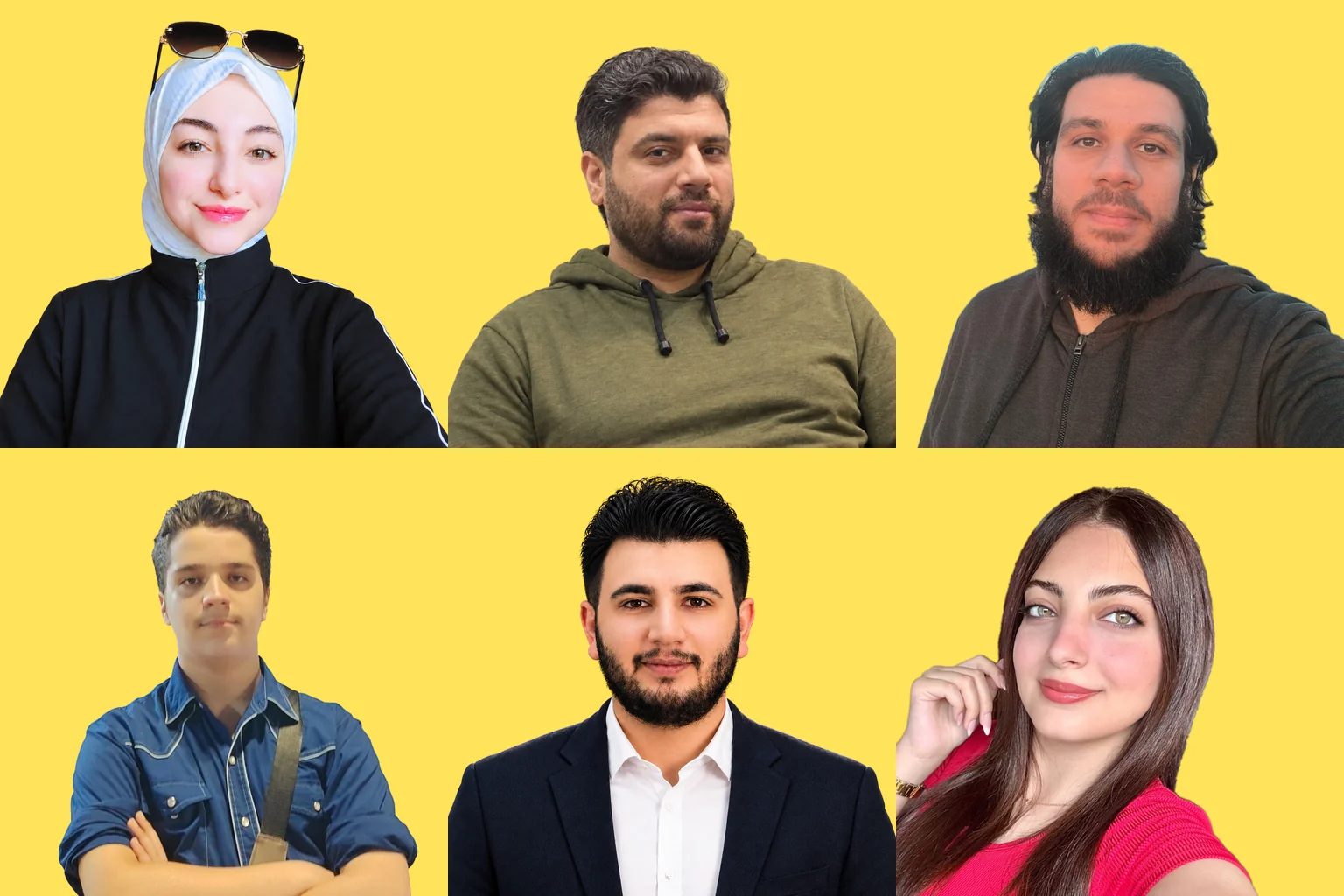 فريق أصفر تك: عبد الرحيم الأصفر، محمد الأصفر، راما حمزة، سارة، مراد وعلاء